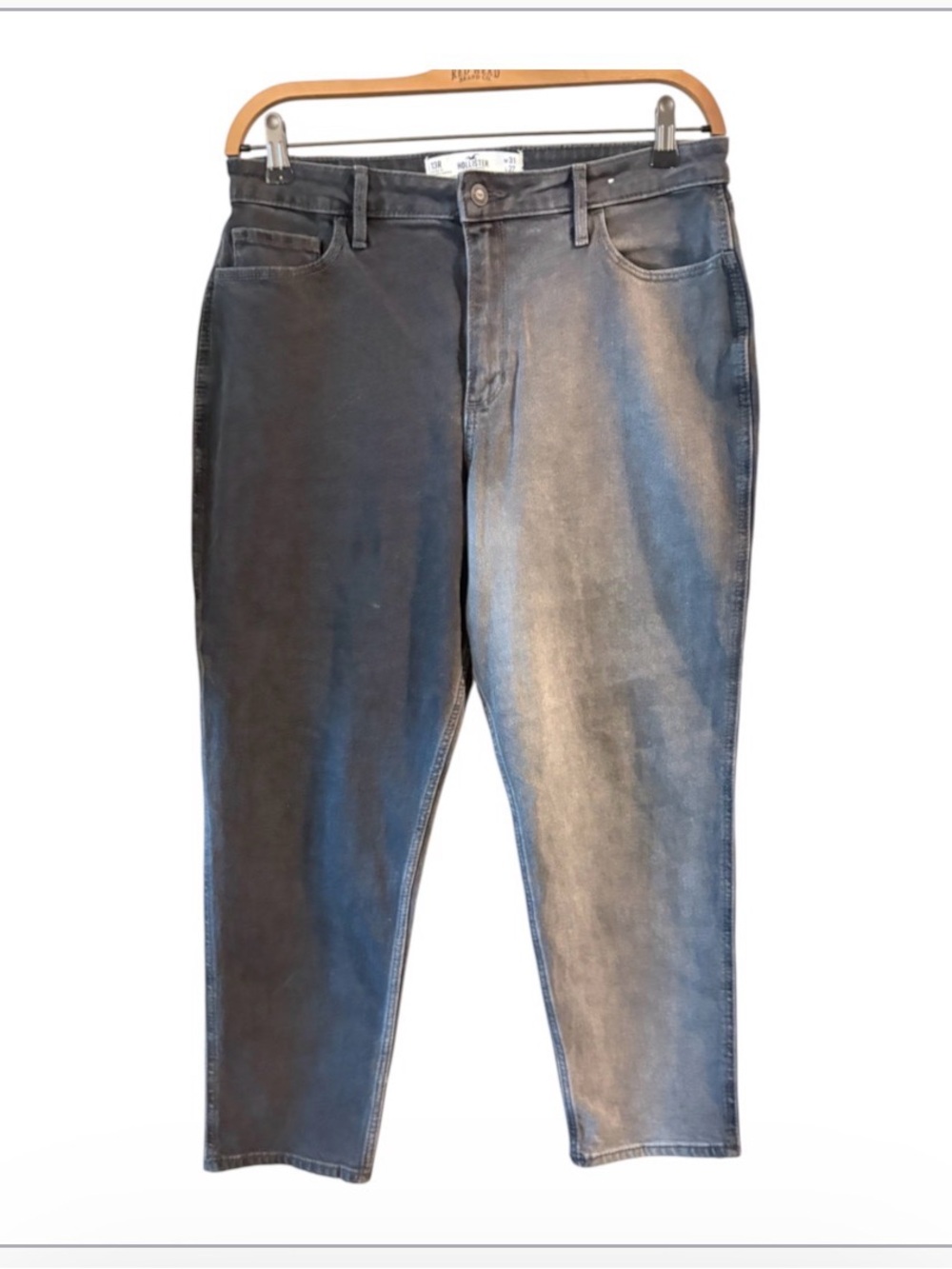 Hollister Curvy Mom Jeans W31 L27 Gray Wash High Rise 13R